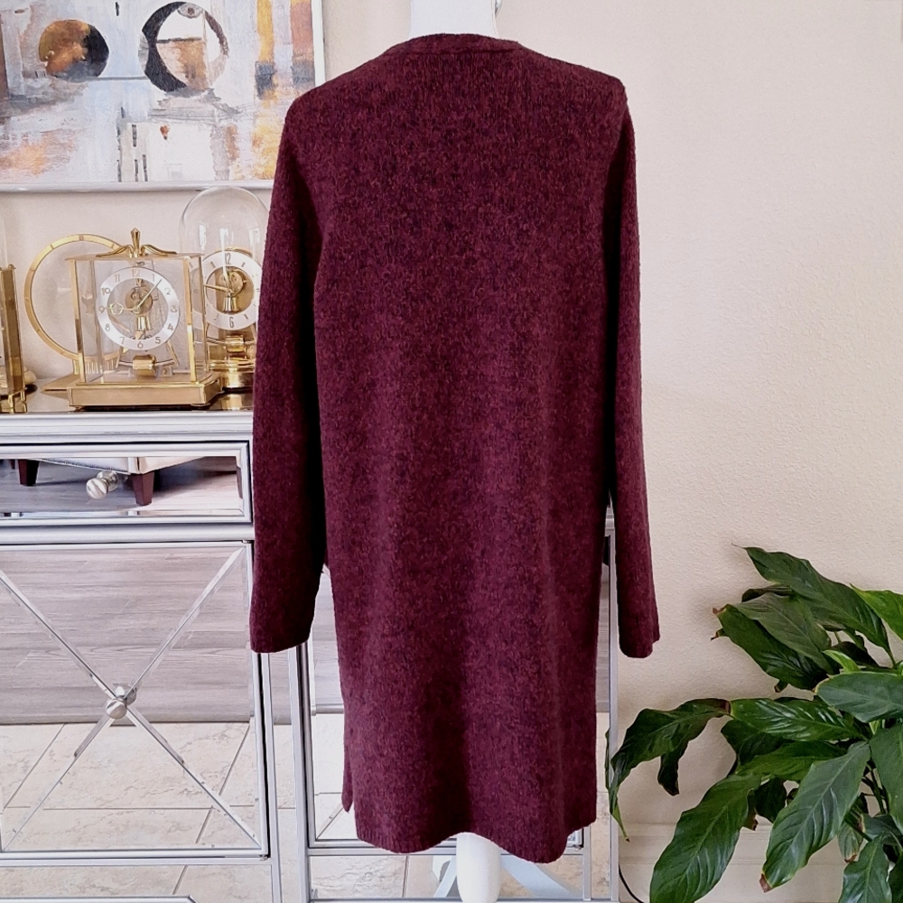 J. Crew Burgundy Open Front Cardigan - Picture 2 of 6